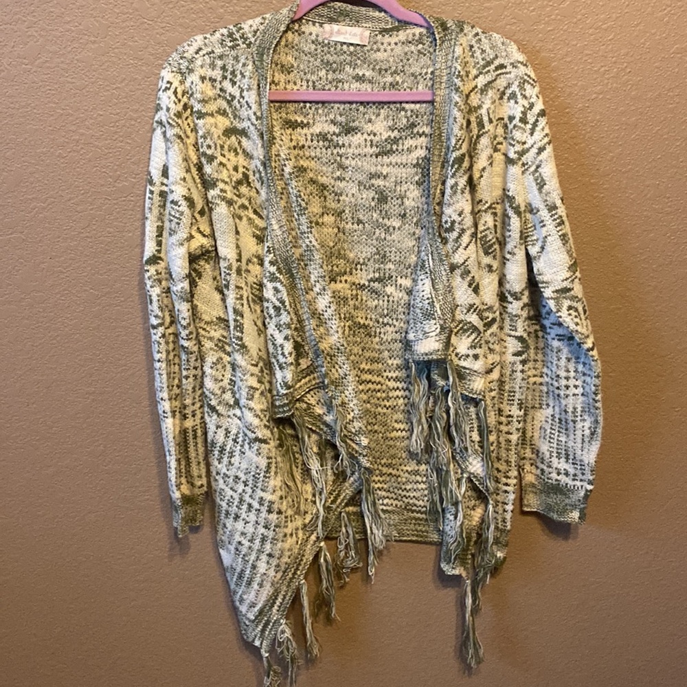 Altar’d State Open Front Fringed Cascade Cardigan in Size M/L
